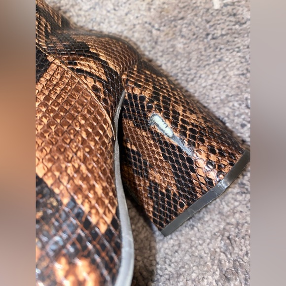 Steve Madden snake skin pointed boots with block heels. - Picture 6 of 7